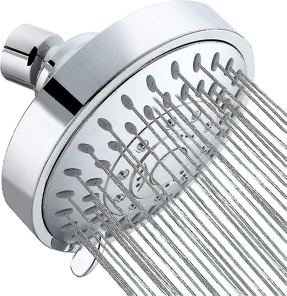 Water Saving Shower Head, Chrome Plated High Pressure Adjustable Rain Head, Wall Mounted,
