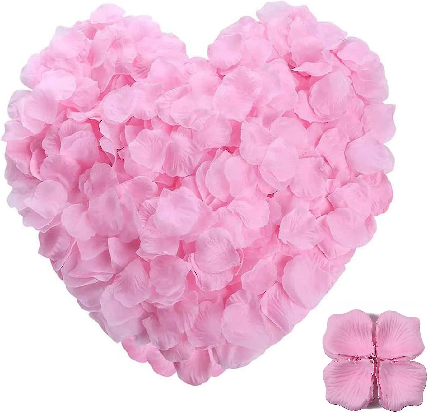 1000 قطعة من الحرير بتلات الورد الاصطناعي لحفلات الزفاف زهور رومانسية ضوء الليل الوردي دينار بحريني