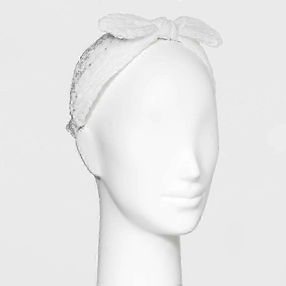 Universal Thread Bow Headband, White, 1 Ea
