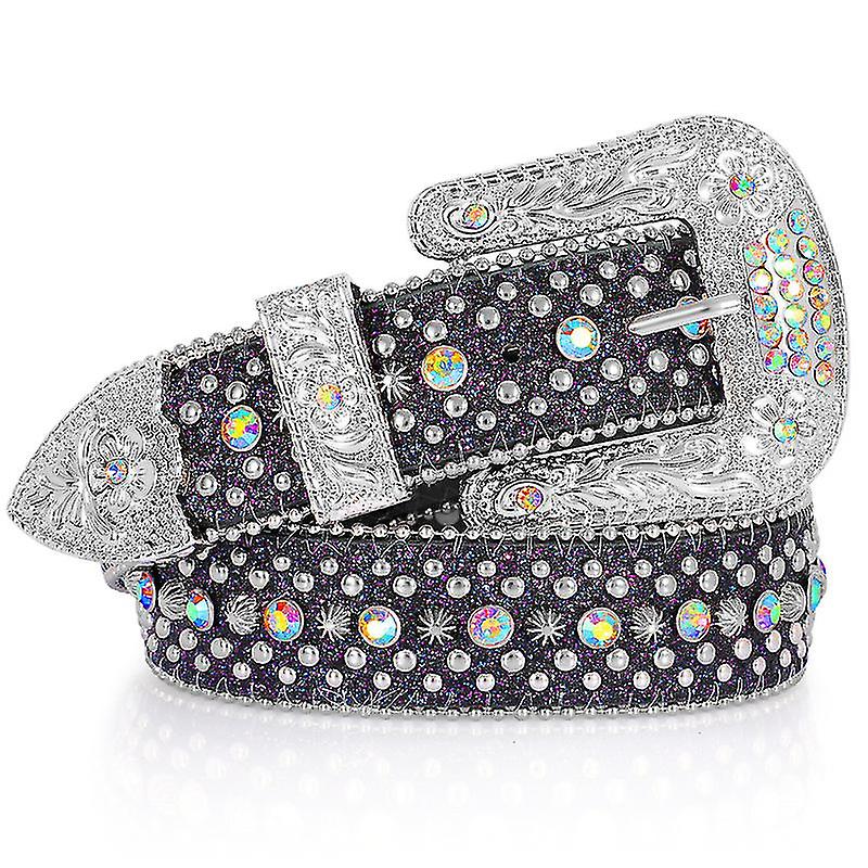 Rhinestone Belt For Men Women Western Cowboy Cowgirl Bling Studded