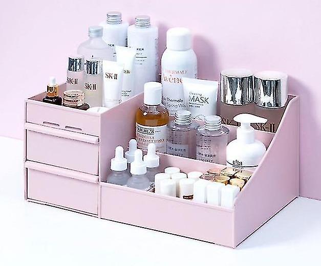 Pink M Large Capacity Cosmetic Storage Box Makeup Drawer Organizer Container