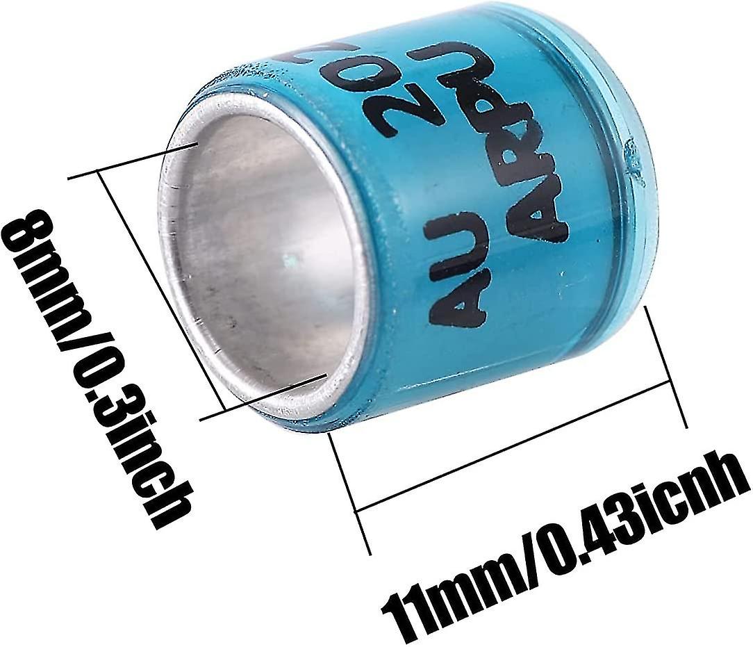 100 Stück Aluminium-Taubenbeinringe Mehrfarbig – Zur Identifizierung, 8 Mm Innendurchmesser, 2025 Training