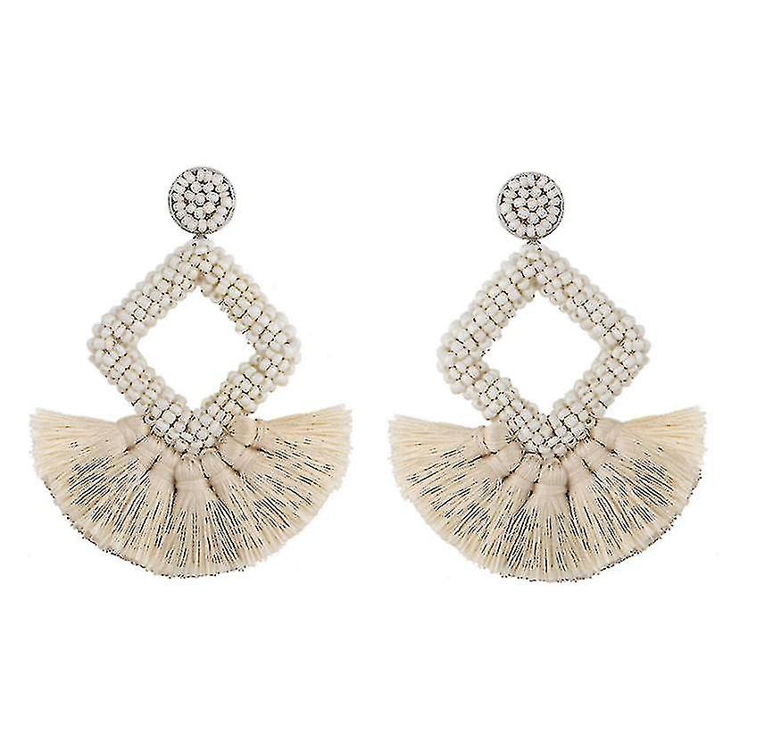 Beaded Statement Tassel Earrings Compatible With Women,handmade Earring