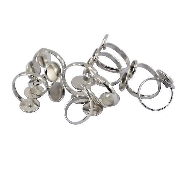 5x10 Pieces Brass Double Base Cabochon DIY Ring Base Settings Blanks Finding