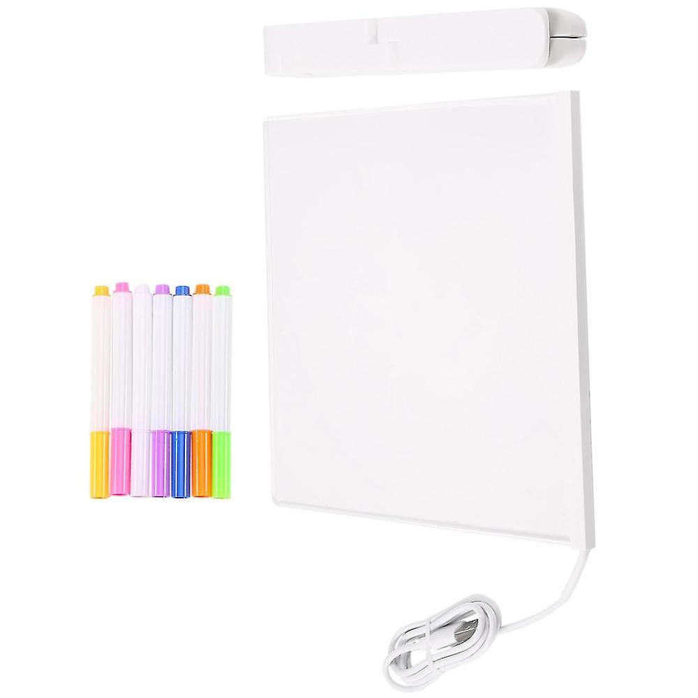 Led Acrylic Message Board Light Usb Luminous Drawing Board Memo With Bracket Children's Gift,20x20c