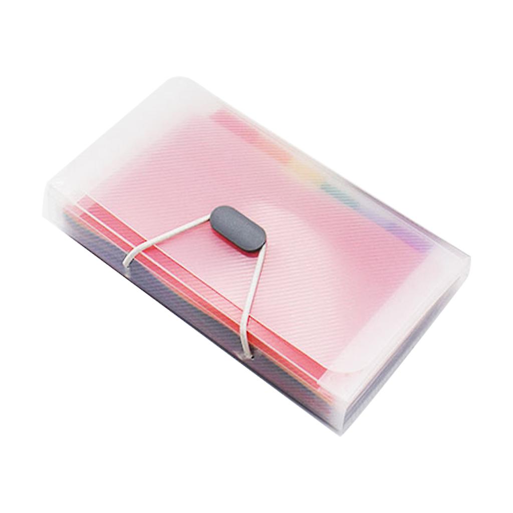 Rainbow Color A6 Document Bag Cute Mini Bill Receipt File 13 Grids Pouch Folder Organizer Holder