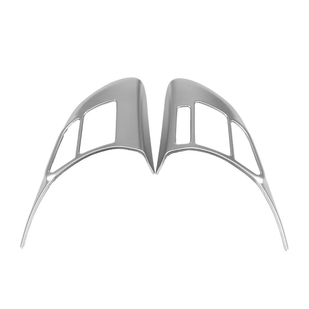 2pcs Car Chrome Interior Inner Steering Wheel Switch Button Panel Cover Trim Frame Decoration For -