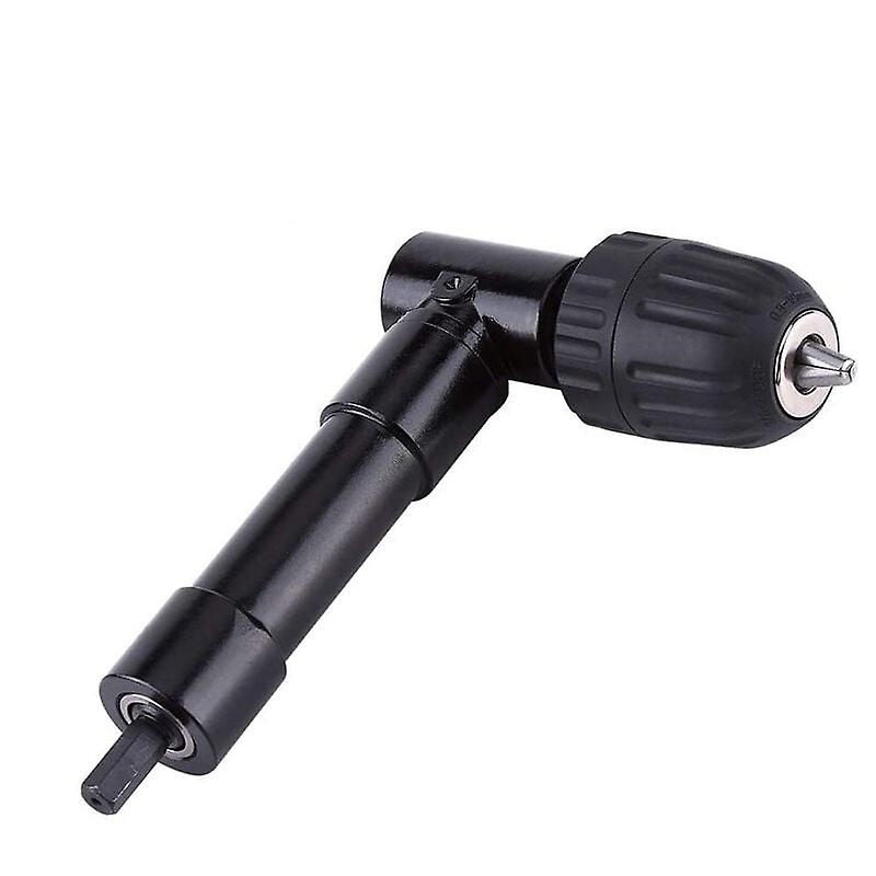 Self-Tightening 90° Right Angle Chuck, Quick Release Drill Elbow Chuck Bit Screwdriver Angle Head Chuck Drill Bit Adapter Right Angle Drill Bit