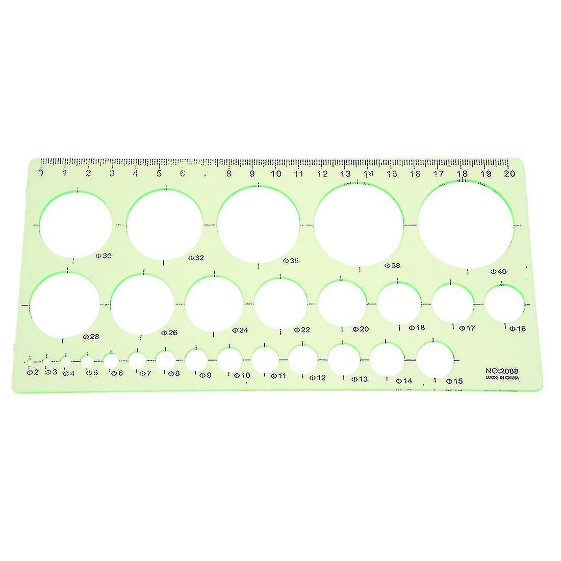 Green Plastic Students Rectangle Shape Drawing Template Ruler-haoyi