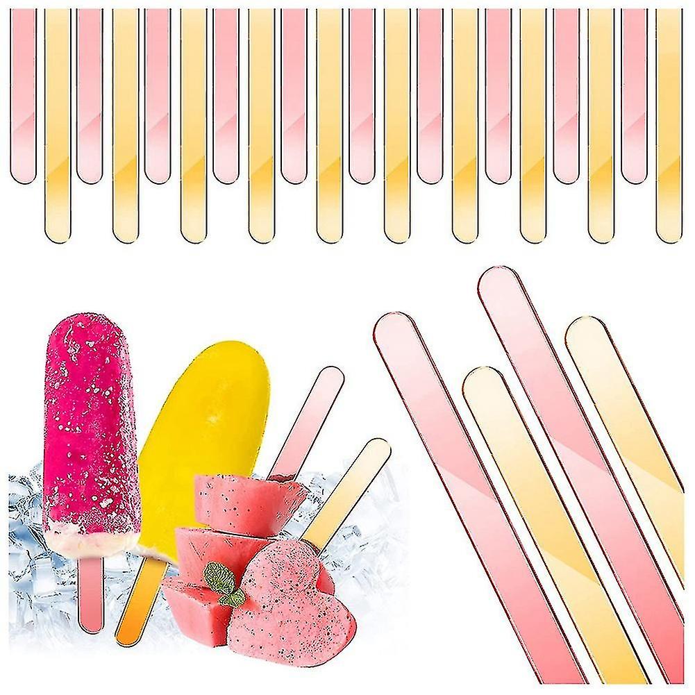 80 κομμάτια ακρυλικά cakesicle sticks 4.5 ιντσών επαναχρησιμοποιήσιμα μπαστούνια παγωτού μπαστούνια παγωτού (χρυσό και)