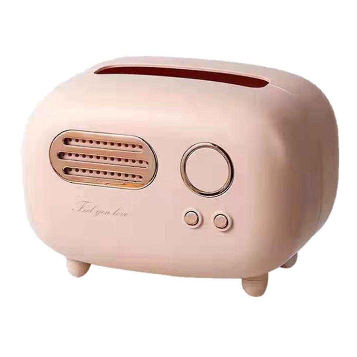Retro Radio Shape Tissue Cover Box for Kitchen, Bathroom Vanity Countertops, Night Stands, Desks an