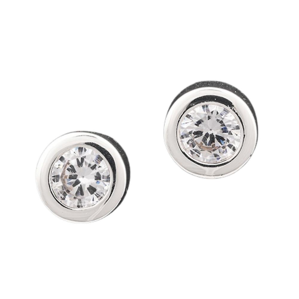 Pure Elegance Chic Silver Plated Stud Earrings by Equilibrium