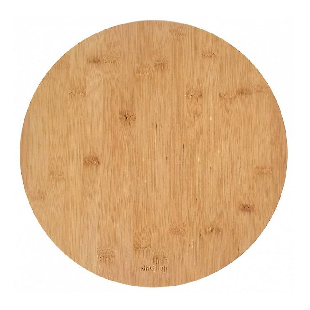 Kinghoff bamboo pizza board tray 35cm rotatable KH1566