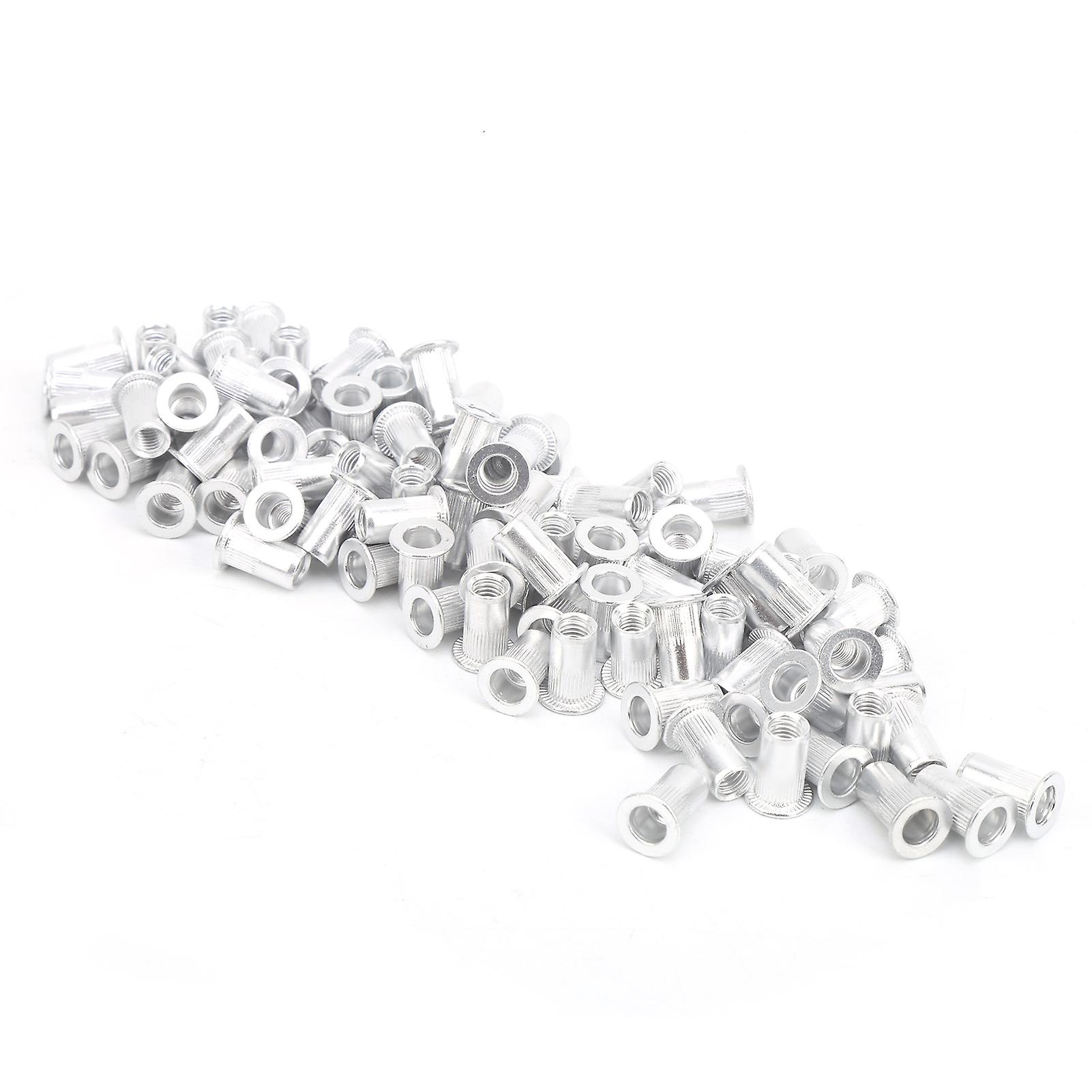 100Pcs Aluminum Flat Head Vertical Rivet Nuts Hardware Accessories WJ‑30045M5
