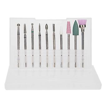 10szt Nail Art Szlifowanie głowy Dead Skin Removal Nail Drill Bits Szlifowanie Polerowanie Zestaw głowic