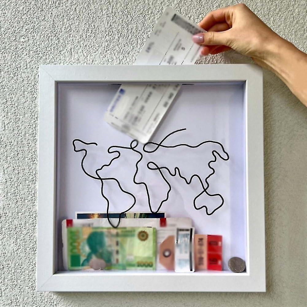 Brandsseller - Salvadanaio a forma di portafoto, design con finestra e motivi con scale graduate, motivo macchina da sogno (lingua italiana non garantita
