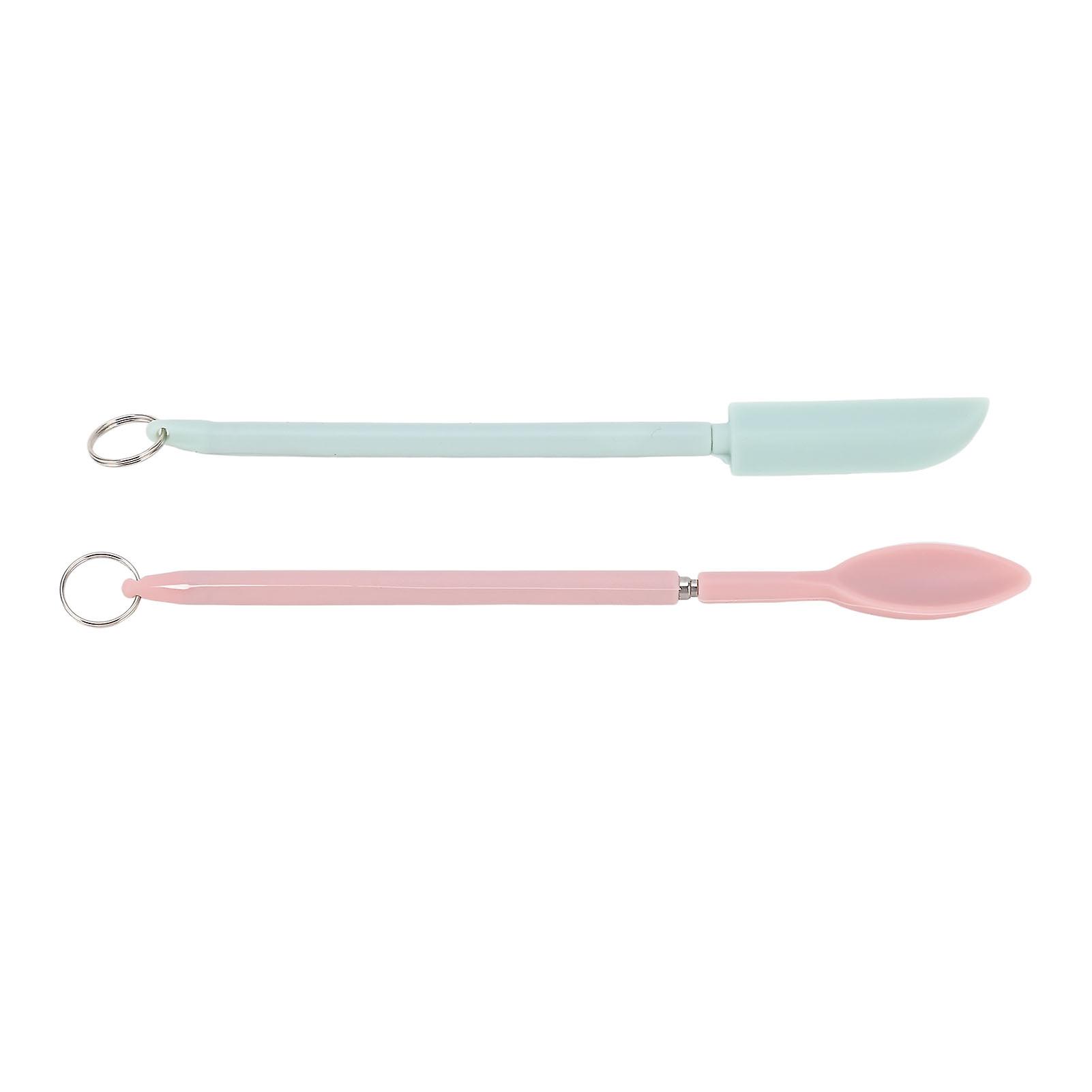 2 Pack Mini Food Grade Silicone Spatulas, Retractable Scraper for Kitchen Jars