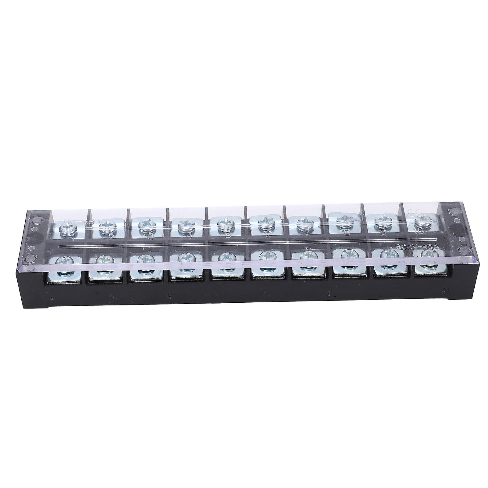 45A Double Row Screw Terminal Block - High Current, Durable PC Shell, Universal Application