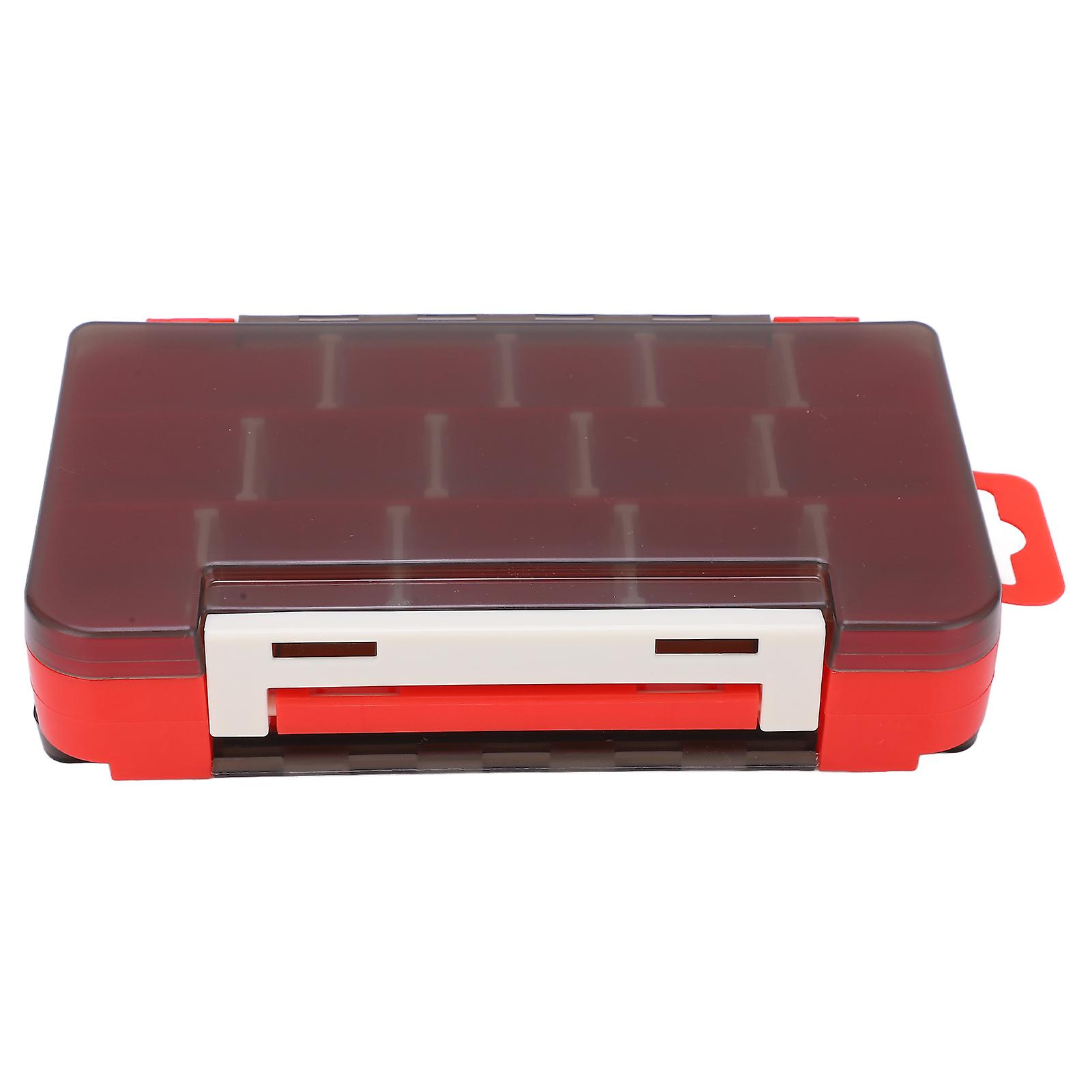 Lure Bait Box Double Deck Multifunction Flexible Card Buckle Detachable Partition Anti Impact Bait Storage CaseRed