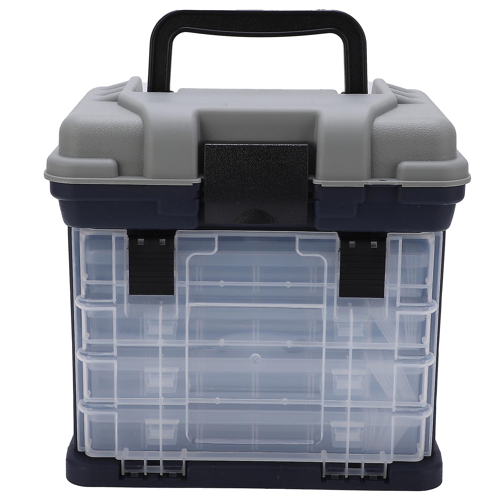 4Layer Fishing Tackle Box Portable Utility 4 Layers Big Fishing Tackle Box Plastic Handle Carp Fishing Case Tools 4Layers Big Fishing Tackle Box