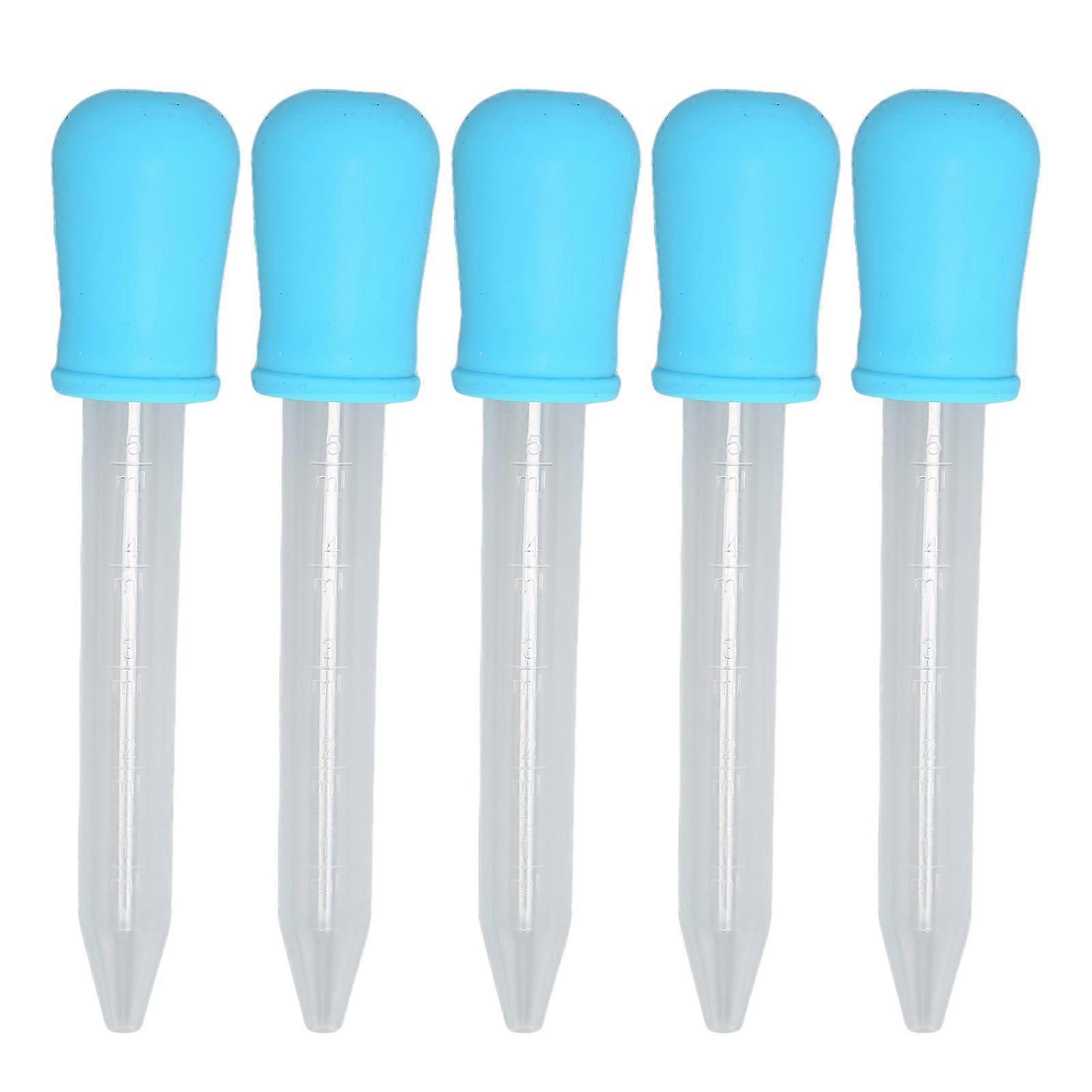 5pcs Liquid Dropper Silicone Jewelry DIY Dropper Transfer Pipettes for Epoxy Resin Laboratory ExperimentBlue