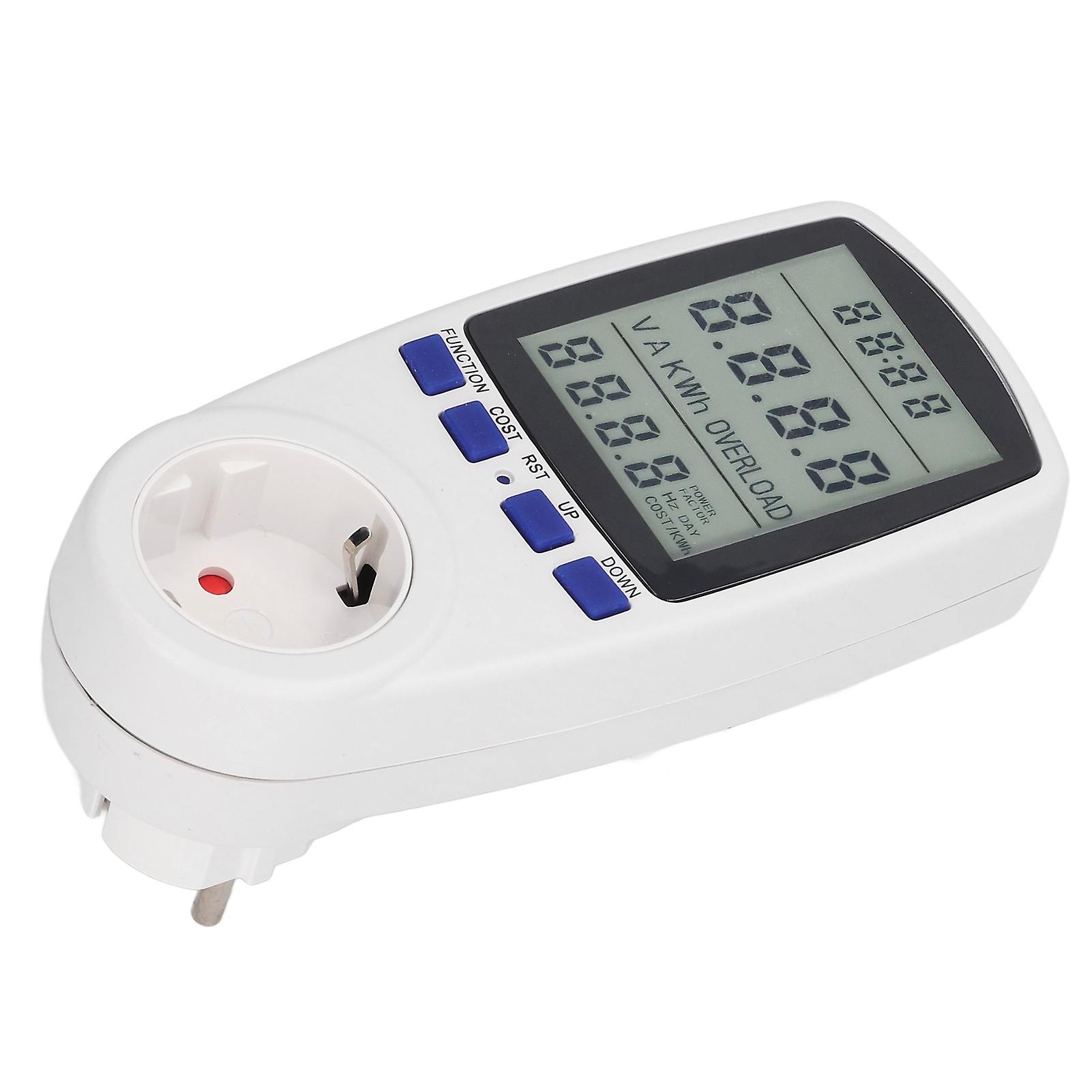 Electricity Usage Monitor 16A 20mAh Battery Blue Backlight LCD