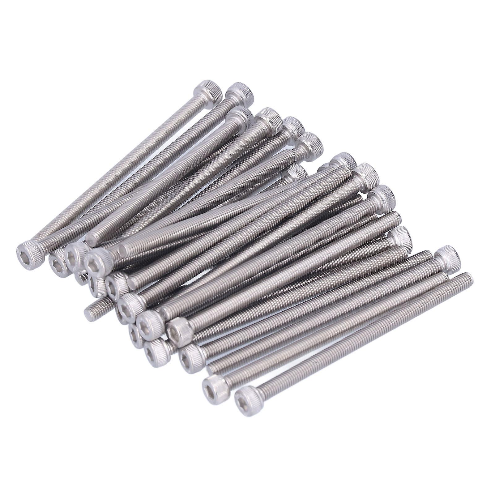 30Pcs M5 A2 Stainless Steel Hex Socket Half Tooth Screws Kit