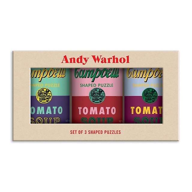 Andy Warhol Soup Cans Set Of 3 Shaped Puzzles In Tins Jigsaw Book