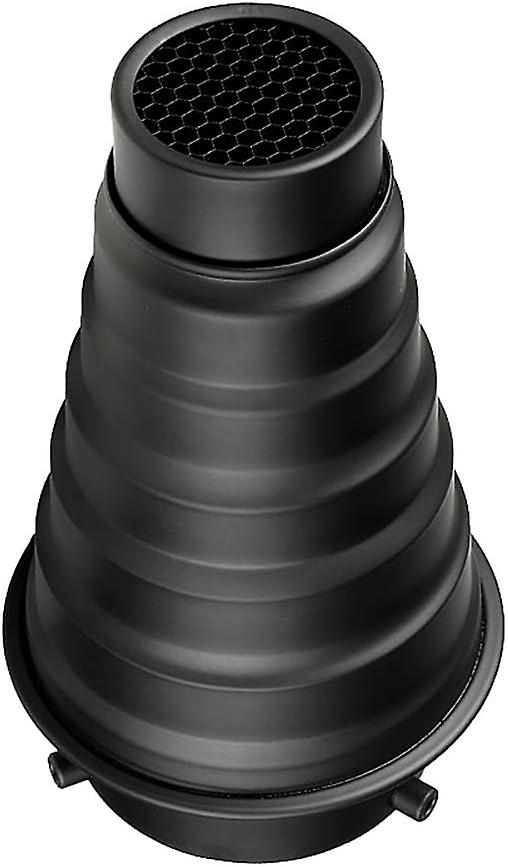 Aluminum Alloy Conical Kit for Photography Strobe Flash Speedlite, Honeycomb Grid and 4 Color Filter