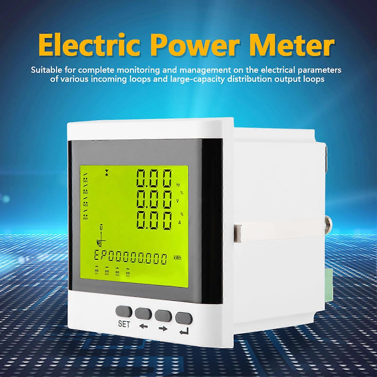 Multifunction Three Phase Programmable Electric Power Meter, LED Digital Ammeter, Voltmeter