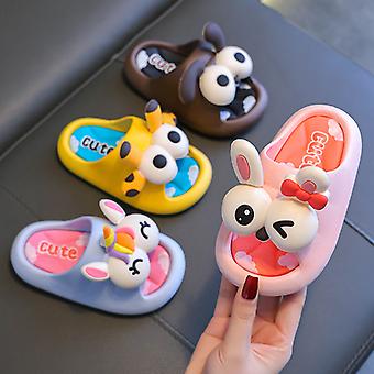 Cartoon Girls Boys Soft Sole Home Bathroom Slippers Unisex Kids Indoor Shoes Non-Slip