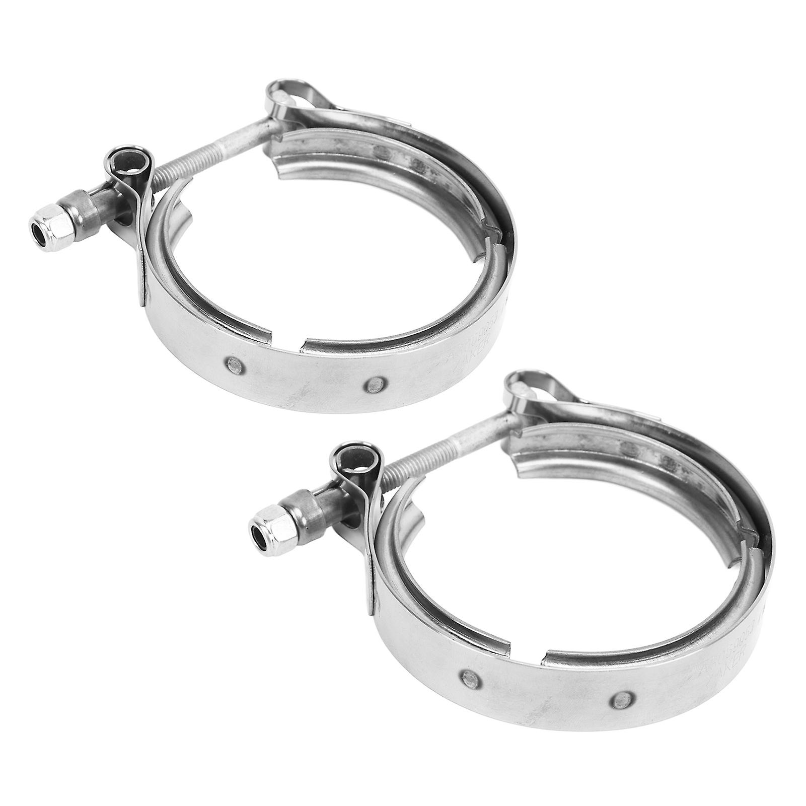 1 Pair Turbo V Shaped Exhaust Clamp 3069053 High Temperature Resistant Replacement For Cummins 5.9L
