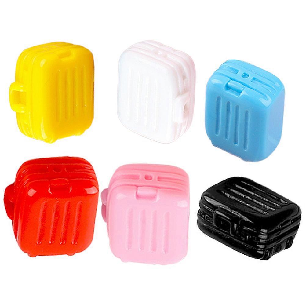6Pcs Dolls House Miniature Suitcase Mini Suitcase Model Dollhouse Scene Layout Prop