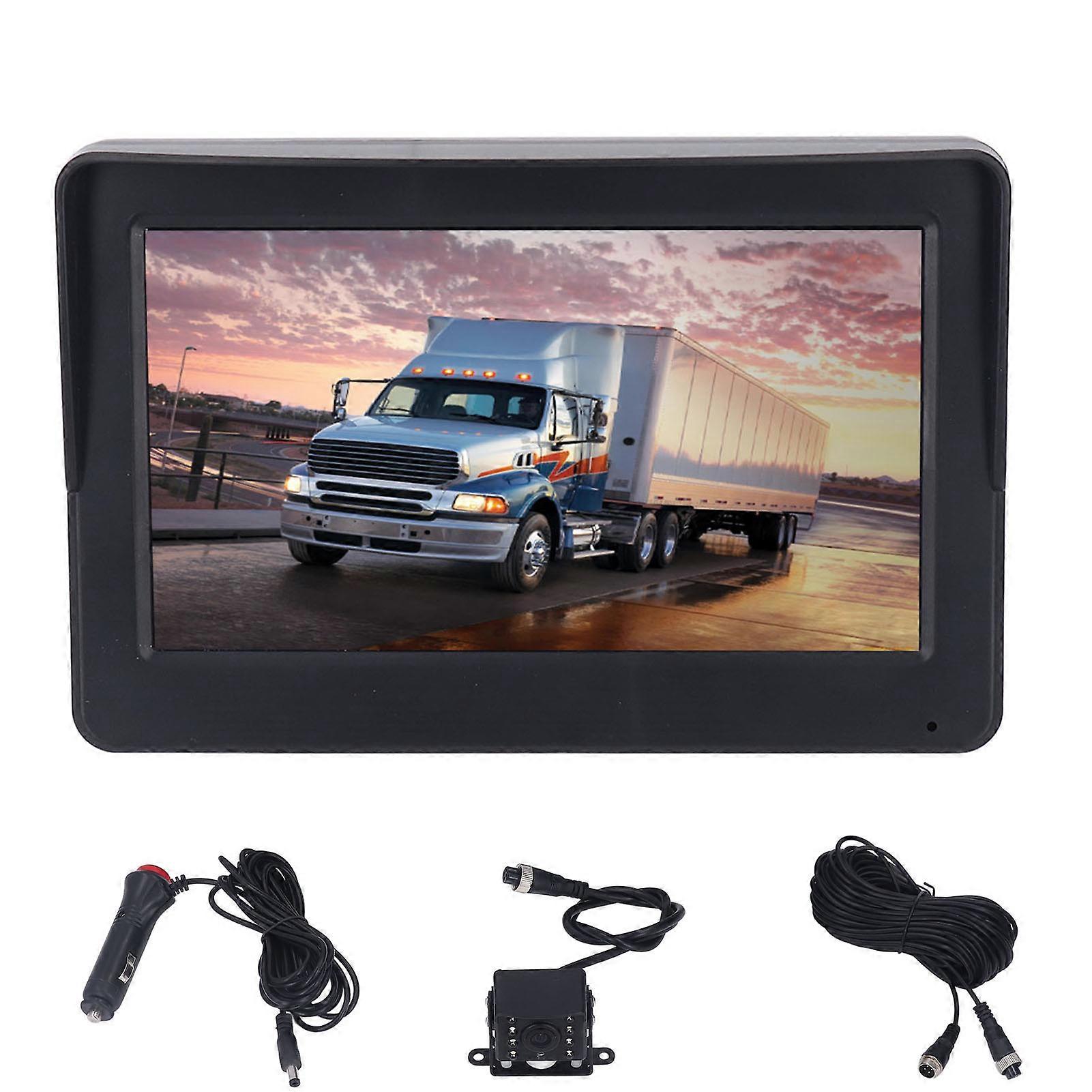 Backup Camera with 7in Monitor Infrared Night Vision IP69K Waterproof Universal for Camper RV Trailer Truck 12V24V E2U911