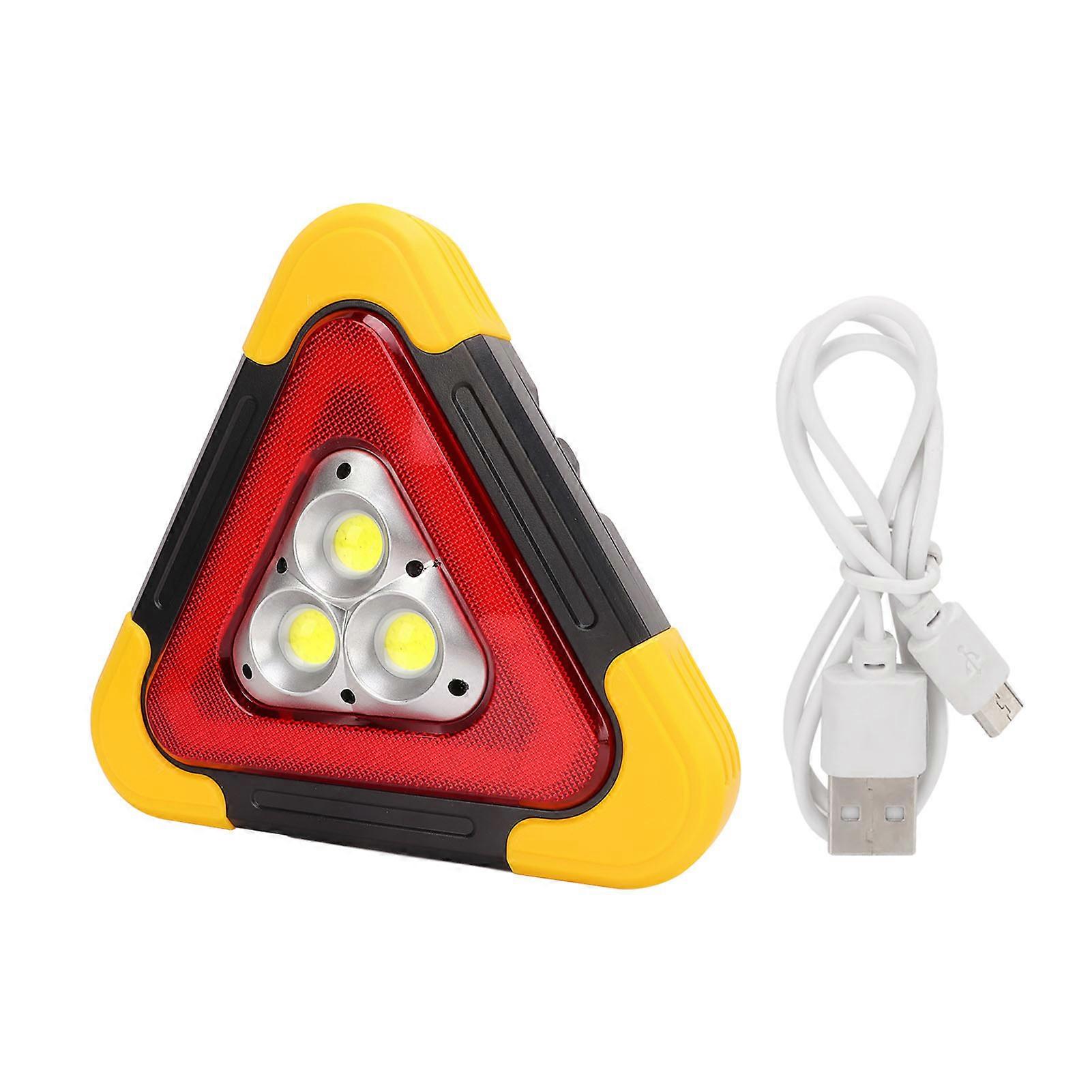 Triangle Warning Sign Triangle Car LED Work Light Road Safety Emergency Breakdown Alarm Lamp Portable Flashing Light On Hand with 5 Lighting Modes Thr
