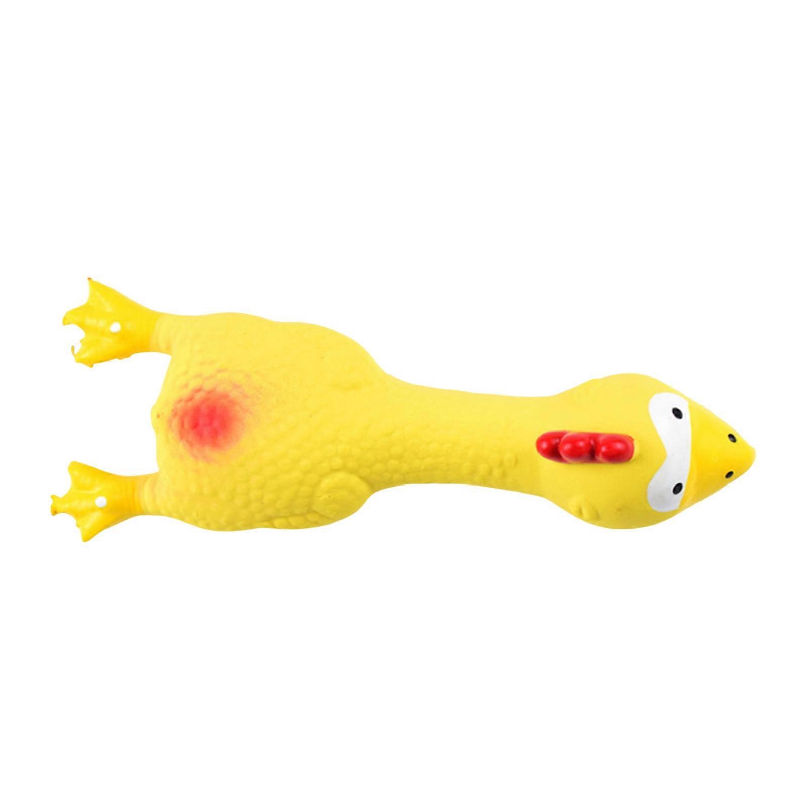 Latex Chicken Dog Toy with Sound Boredom Relief Teeth Cleaning Molar Toy Bite-Resistant Funny Squeaky Chicken Dog Chew Toy