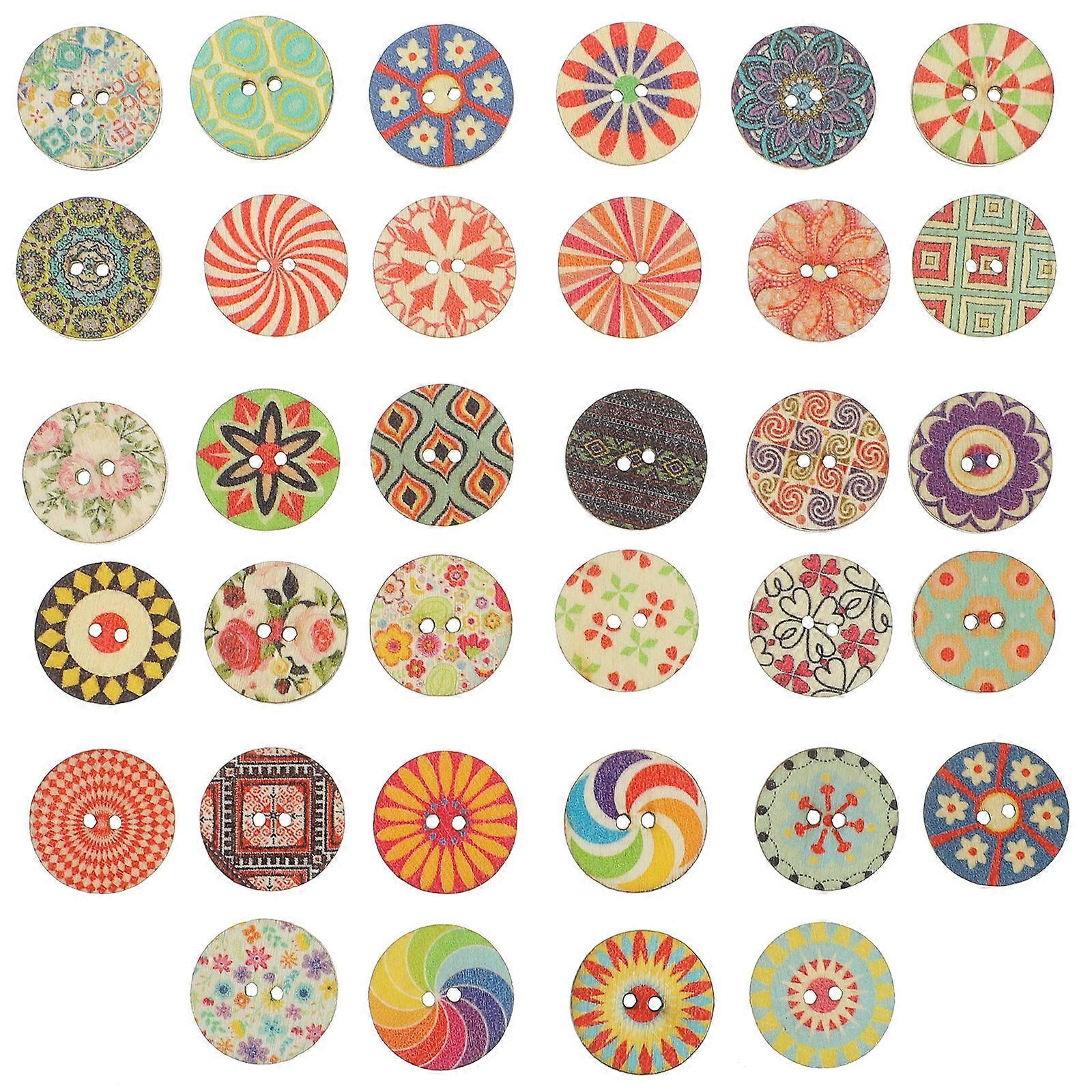 200pcs Chic Pattern Coat Buttons Multi-function Vintage Buttons DIY Craft Buttons