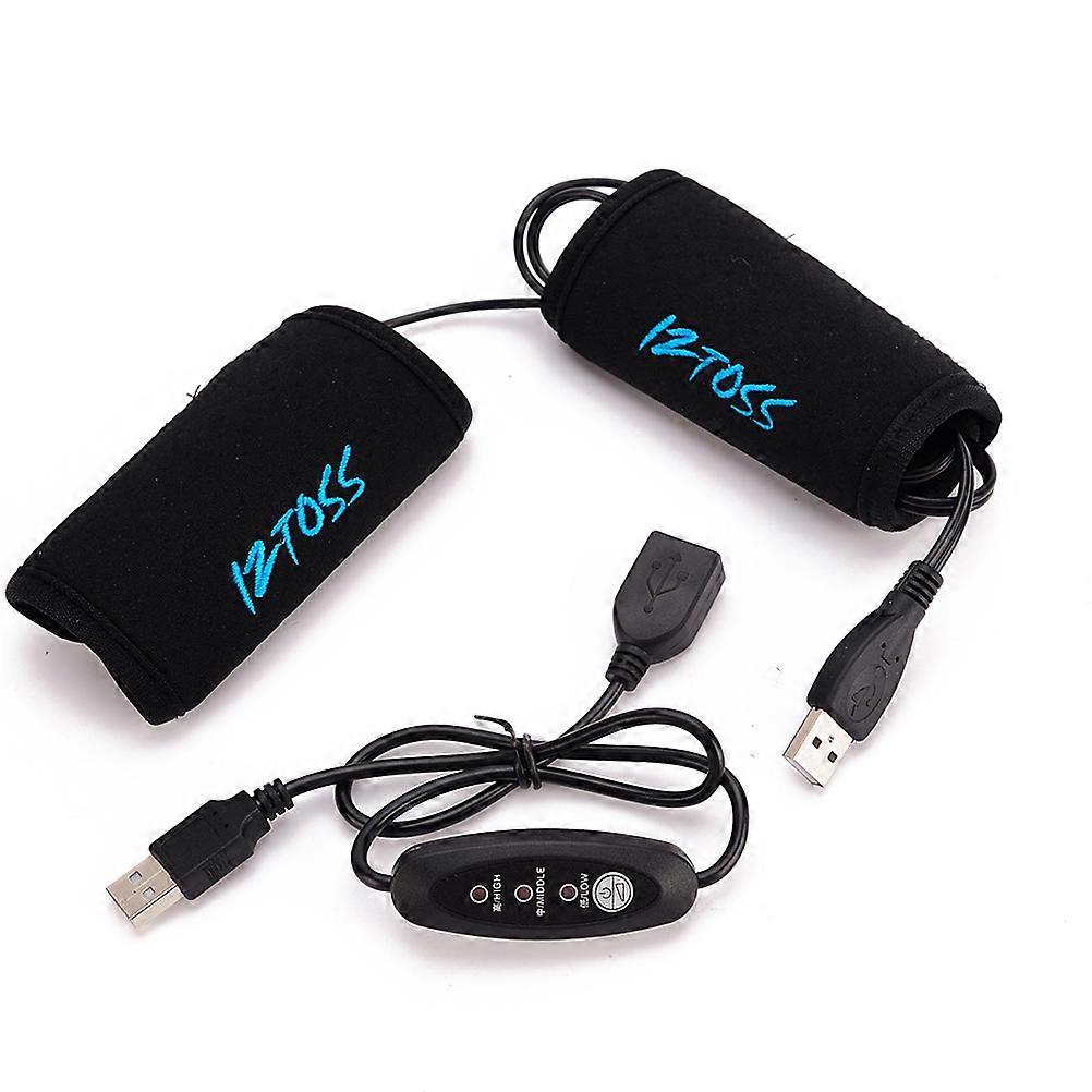 Pair of Motorcycle Bike USB Electric Hot Heated Grips Handle Handlebar Warmer Overgrips Removable with Temperature Controller for Electrombile