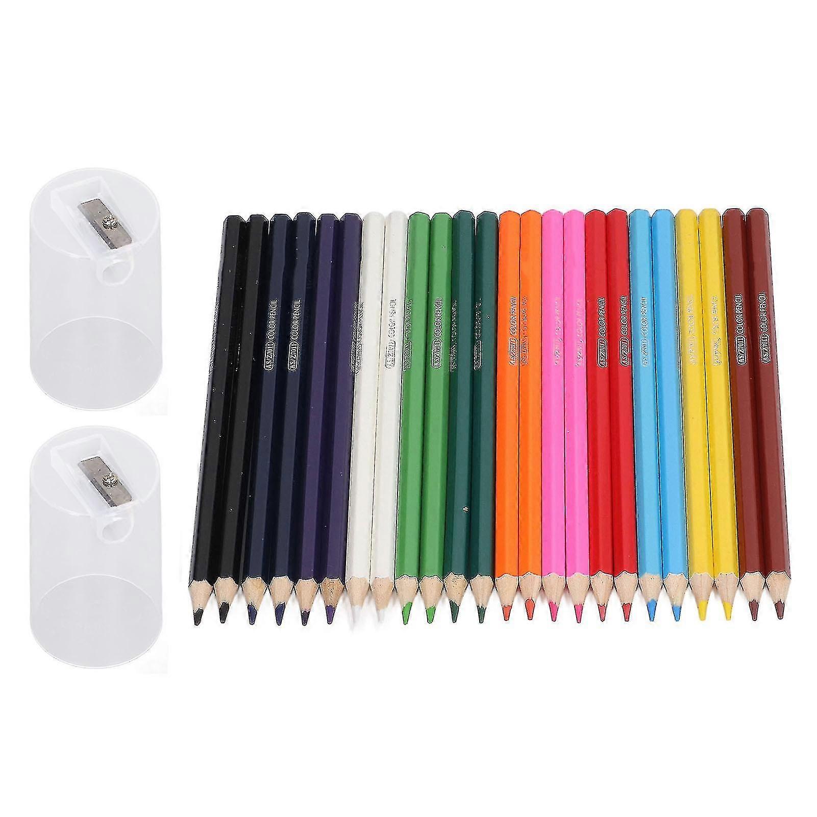 24Pcs Colored Pencils Set - 12 Vibrant Colors for Kids with Sharpener Sketching and Coloring