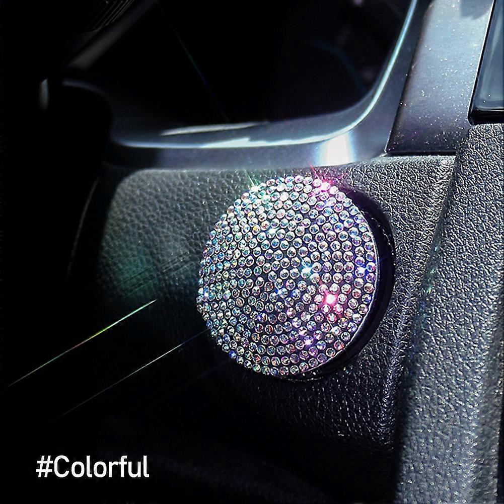 Car Ignition Onekey Start Stop Push Button Switch Button Protective Cover Auto Decoration Interior Rhinestone Engine Accessories