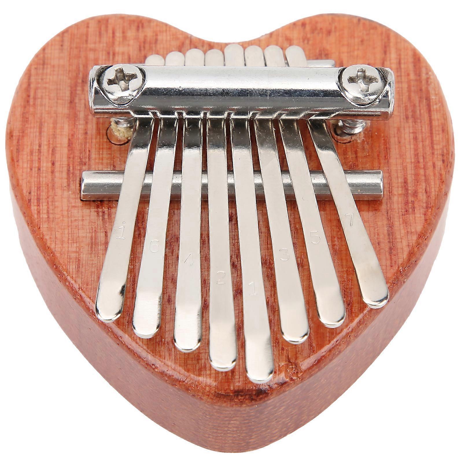 Heartshaped Thumb Piano Portable Crisp 8tune Mahogany Keyboard Instrument For Beginners
