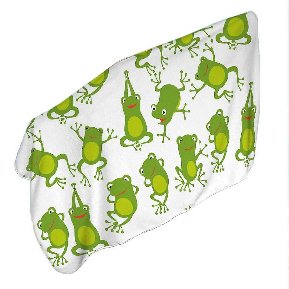 Cute Green Frog Pattern Microfiber Beach Towel