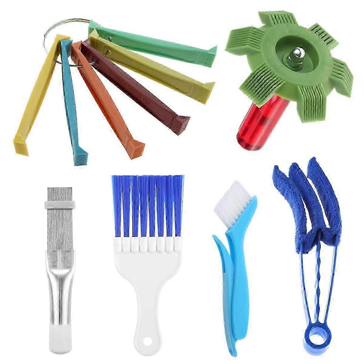 6PCS Air Conditioning Brush Tool, Steel AC Evaporator Comb, Radiator Condenser Fin Comb, FCR6 Fin C