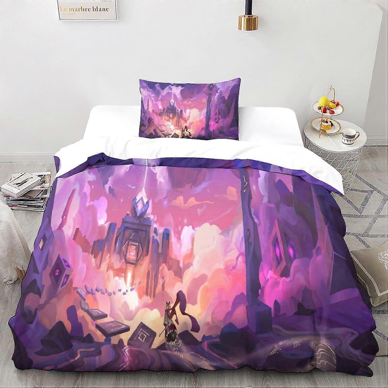 Ett magiskt landskap mikrofiber påslakan, för vuxna och barn Landskap sängkläder tryckt påslakan set D örngott sängkläder 135 * 200 CM