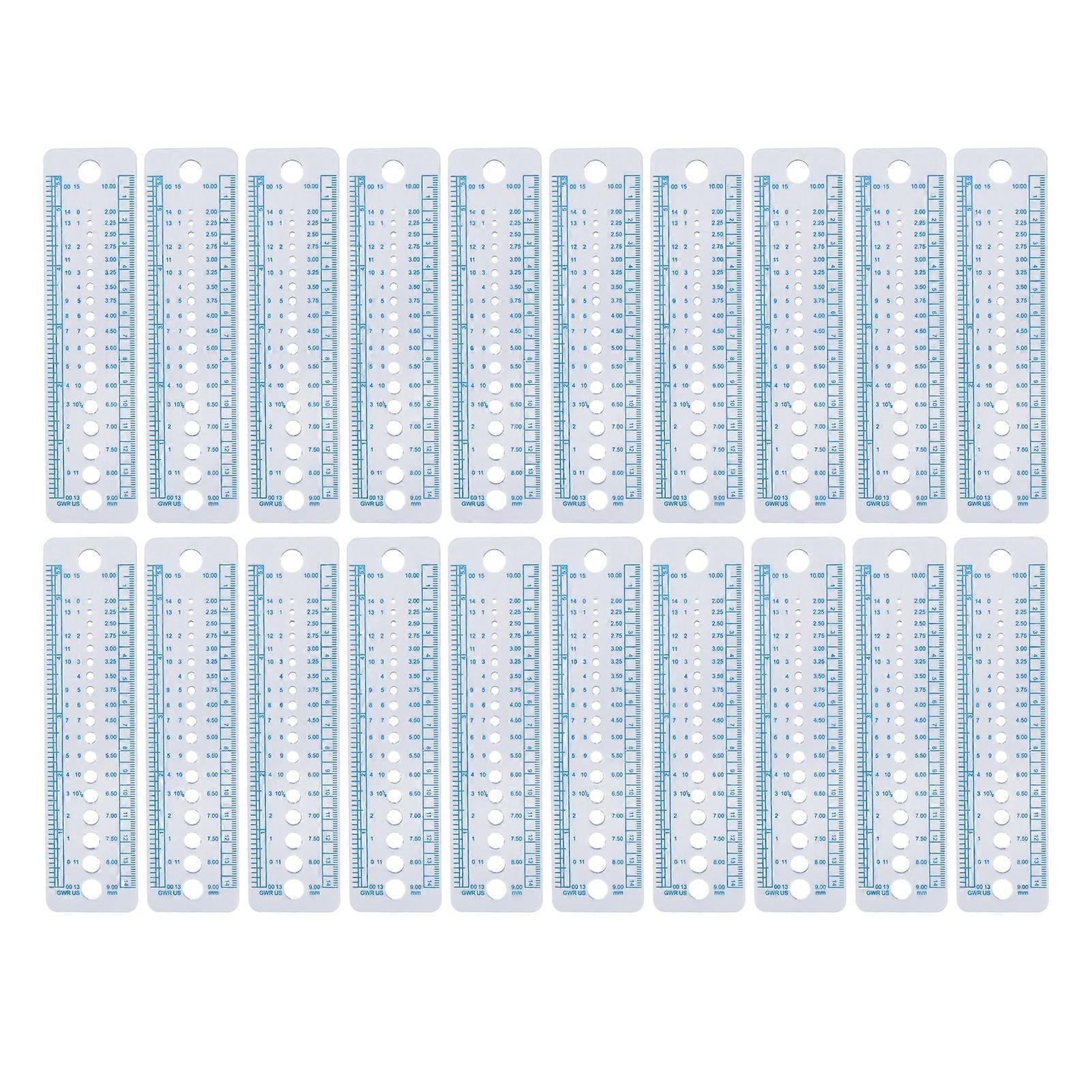 20pcs Knitting Needle Gauge Ruler Soft Plastic Knit Measure Size Ruler DIY Needle Sizer Measuring Tool for Patchwork
