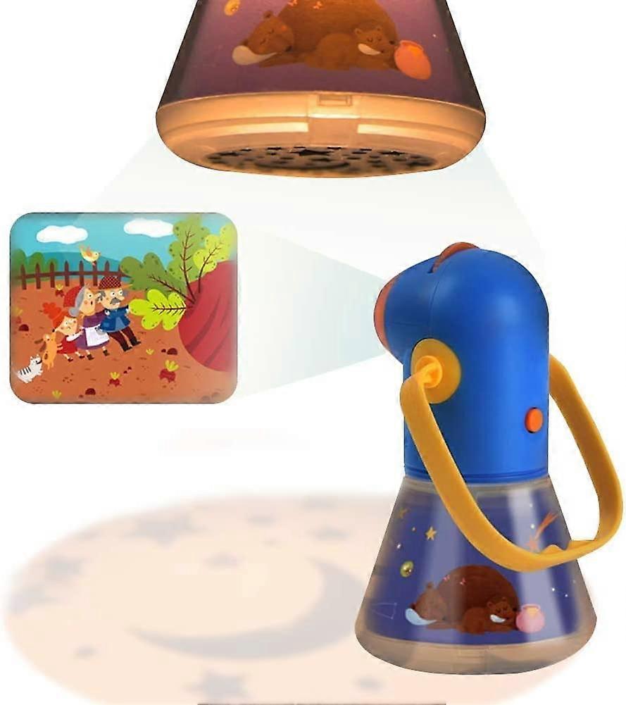 Baby Story Projection Torch with Zoom Lens Night Lights Lamp for Kids Bedtime with Handle