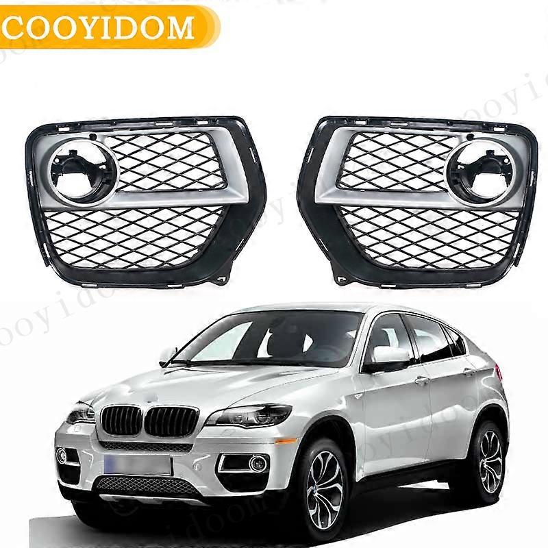 Car Front Bumper Fog Light Grill Fog Light Open Vent Grille Intake Cover For BMW X6 2012-2014 Fog Light Trim Frame Panel Cover
