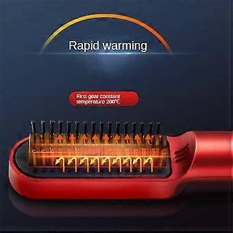 Wireless Hair Straightener Professional USB Hot Comb Quick Hair Heated Electric Straightening Curling Styling Tool,A