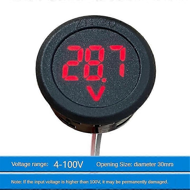 Dc 4-100v Led Digital Display Circular Two-wire Voltmeter Dc Digital Voltmeter Head