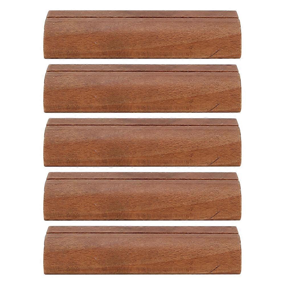 حامل بطاقات عمل خشبي مكون من 5 قطع، حامل عرض الصور، مشبك ملاحظات، لوازم تسجيل الدخول للمكتب (لون داكن)